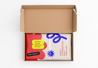 Open Cardboard Box Mockup – Realistic Packaging and Branding Presentation Template