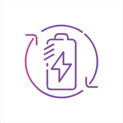 Battery Charging and Recycling Cycle Icon