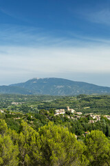 Fototapeta premium Vinsobres village and Mont Ventoux panoramic view