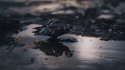 Oiled Seabird&rsquo;s Struggle Reflects Environmental Disaster on a Polluted Shoreline