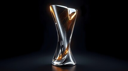 glowing golden chrome trophy