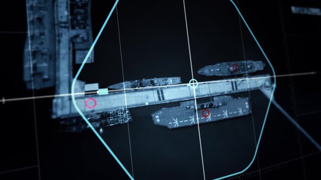Army surveillance technology is investigating the coastal area. Army surveillance technology seeking the position of enemy forces. Army surveillance technology has located target aircraft carrier.