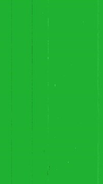 Old scratched vintage film strip overlay with visible vertical scratches, dust, and noise on a vertical green screen background