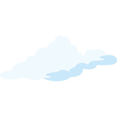Cartoon Cloud Illustration Light Blue Color Isolated Against Transparent Background