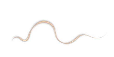Light trail in golden glow, dynamic wave swirl with fire line effect, luminous energy curves on transparent background PNG.