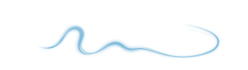 Transparent airflow wind wave with soft blue motion lines for air conditioner or fresh breeze concept PNG