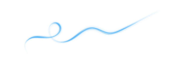 Transparent airflow wind wave with soft blue motion lines for air conditioner or fresh breeze concept PNG