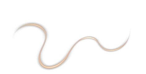 Light trail in golden glow, dynamic wave swirl with fire line effect, luminous energy curves on transparent background PNG.