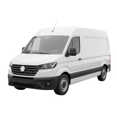 Naklejka premium Sleek white delivery van isolated showcasing modern design and practicality for transportation