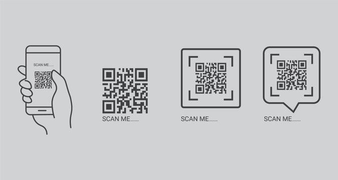 Mobile Payment & Scanning Icon Set &ndash; Digital, Code & QR Symbols