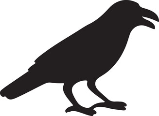 Fototapeta premium black crow silhouette, black vector icon style 