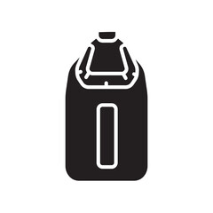 waterproof dry bag color flat icon. Vector isolated element