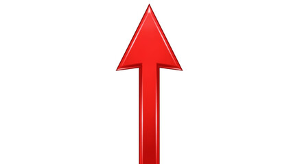 Vibrant red arrow pointing upwards signifying growth, success, and progress in business and life, capturing forward momentum