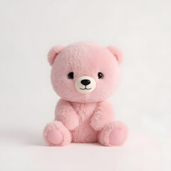 Pink Plush Teddy Bear with Soft Texture 3D