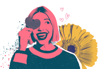 Composite trend artwork sketch image photo collage of valentine day holiday date love old man suit cool style dance eyewear paper fragment