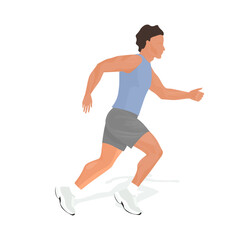 Man running workout for sport and fitness training