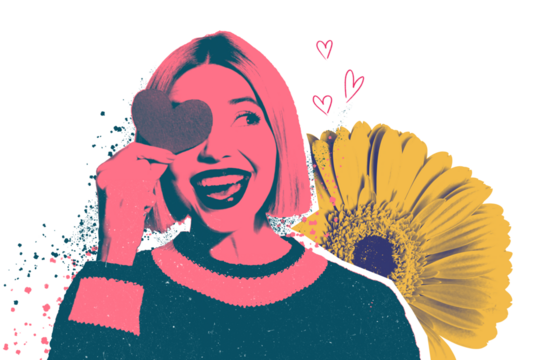 Composite trend artwork sketch image photo collage of valentine day holiday date love old man suit cool style dance eyewear paper fragment