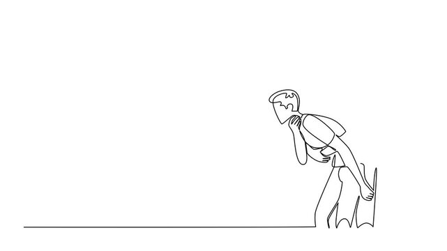 Self drawing animation of single continuous line drawing a man performs the Heimlich maneuver on another man holding his neck. Choked airway. National Heimlich Maneuver Day. Full length animated