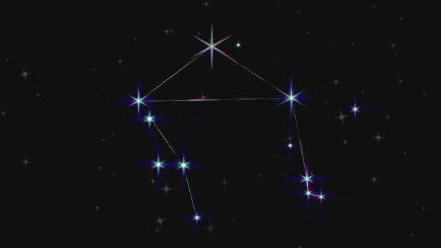 ​Libra Constellation Animated Loop with Twinkling Stars