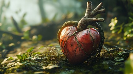 Detailed Heart Nature Illustration: Unspoiled Beauty