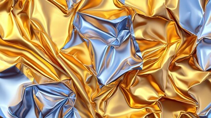 Shiny Crumpled Foil Textures in Metallic Tones