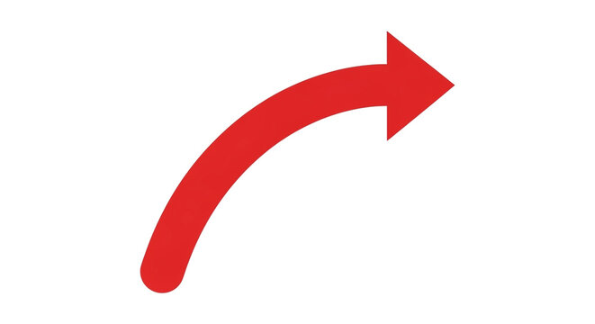 Bold red arrow curves upward and to the right, signifying growth, progress, and forward momentum in business and life