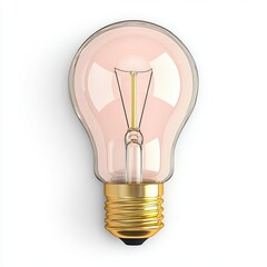 Isolated Light Bulb on White Background