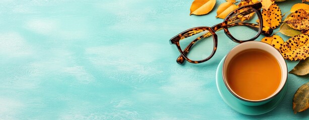 Warm Coffee and Glasses on a Tranquil Surface