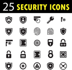 Security Set, Protection and Safety Outline Vector Collection