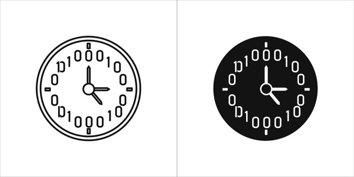 Clock with binary code numbers