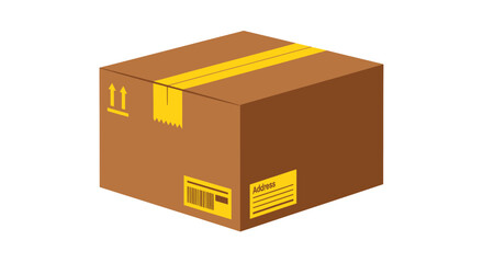 Securely packaged cardboard box ready for shipping with clear address label and handling instructions
