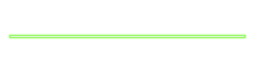 Bright neon green horizontal line graphic on transparent PNG