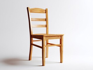 Beautiful wooden chair isolated on a crisp white background showcasing timeless furniture design