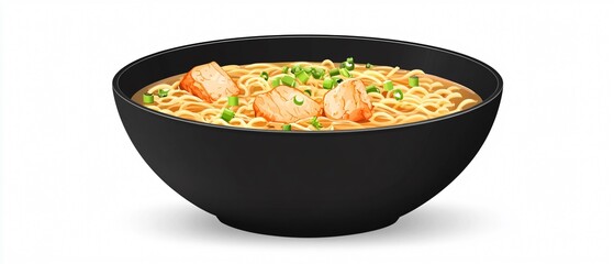 Savoury Chicken Noodle Bowl from Side