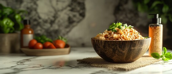 Organic Noodle Bowl with Fresh Vegetables