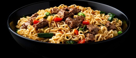 Savory Beef Noodles and Veggies Presentation