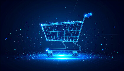 Cyber Monday Sales Digital Shopping Cart Icon for Online Retail Promotions and E-commerce Deals, Emphasizing a Connected Shopping Experience in a Tech-Driven Environment