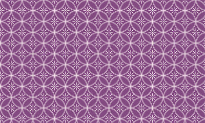 Fototapeta premium Japanese Shippo and floral pattern purple and white