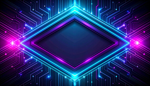 Cyber Monday's digital diamond design a mesmerizing neon circuit board showcasing tech innovation