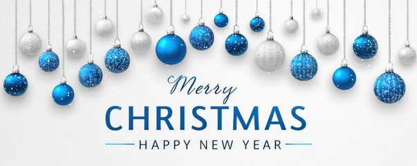 christmas greeting card with hanging decoration illustration