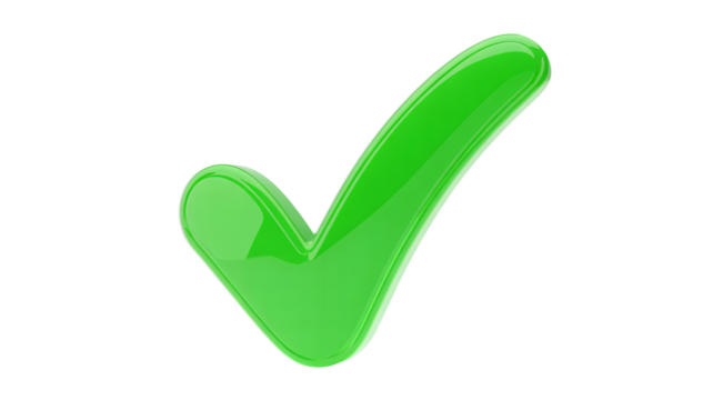 Vibrant check mark for approval, validation and modern confirmation