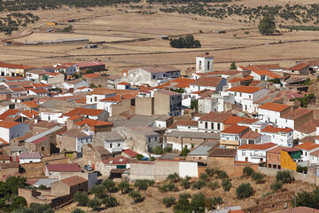 Traditional rural village of Puebla de Alcocer. Siberia extremena. Spain