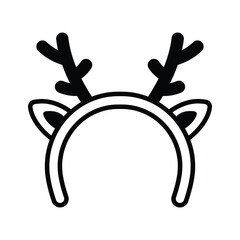 Winter antler headband icon in glyph design style