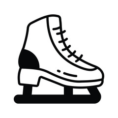 An editable glyph icon of ice skating shoes, ready to use vector