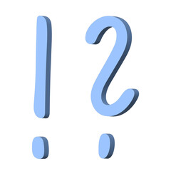 3d exclamation mark and question mark clipart Single element for design