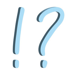 3d exclamation mark and question mark clipart Single element for design