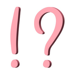 3d exclamation mark and question mark clipart Single element for design