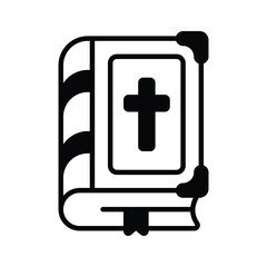 Classic holy bible with cross, spiritual and religious book symbol