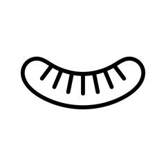 Sausage line icon vector symbol of grilled bratwurst meat food Vector Illustration
