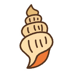 手書き風のシンプルアイコンイラスト　法螺貝 © nissat